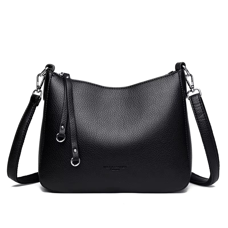 Sac à main bandoulière Tendresse Urbaine en cuir PU noir