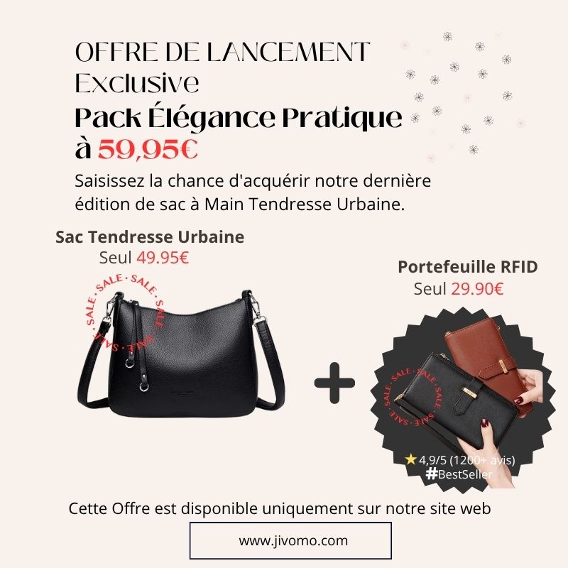 Sac à Main Bandoulière Tendresse Urbaine en Cuir PU - JIVOMO