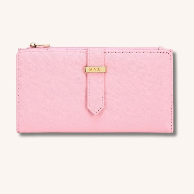 Portefeuille slim RFID femme Rose